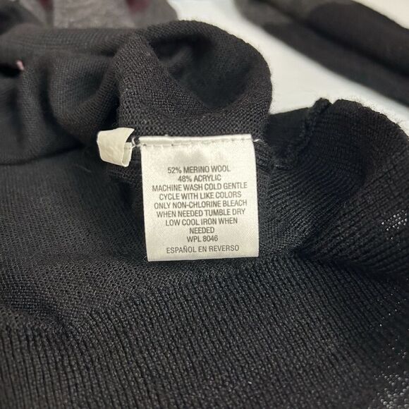 Club Room Mens LG Crew Neck Sweater Gray/Burgandy Lightweight Merino Wool Blend - Picture 3 of 5